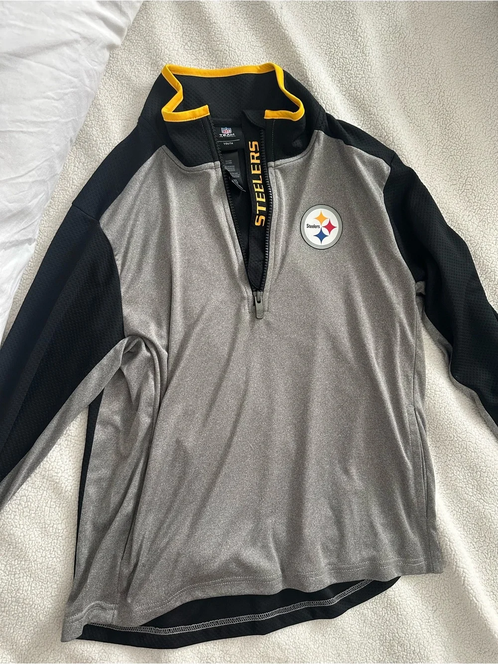 NFL Youth Steelers Gray, Black & Gold Hooded Zip Jacket